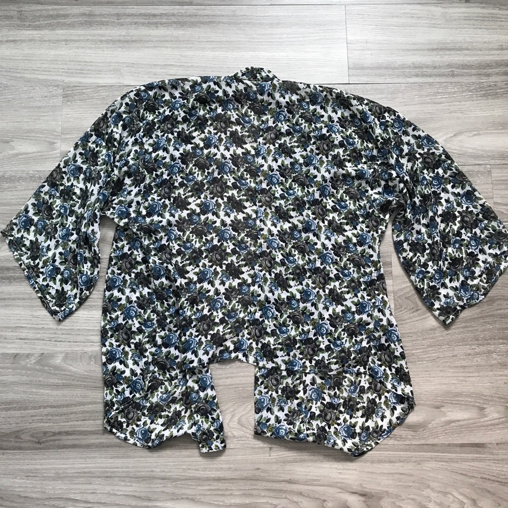 STYLE MINT WOMENS BLOUSE KIMONO ROSETTE LONG SLEEVE 4 - Picture 7 of 8